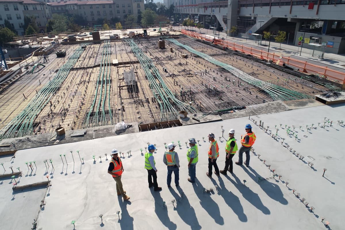 Concrete formwork on a commercial site